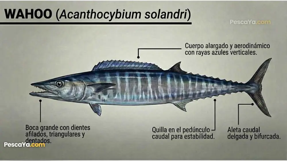 anatomia del pez wahoo