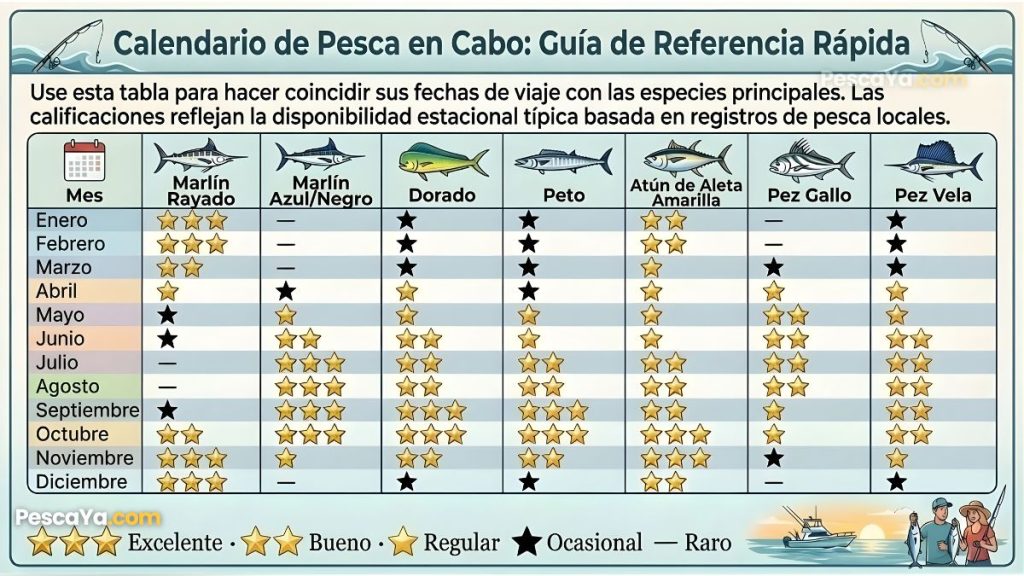 calendario de pesca en san cabo lucas