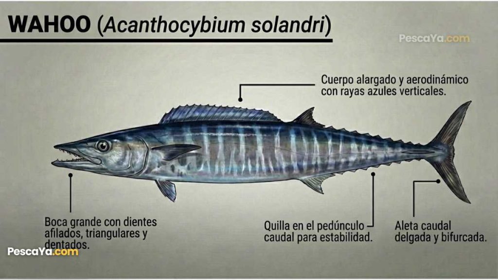anatomia del pez wahoo
