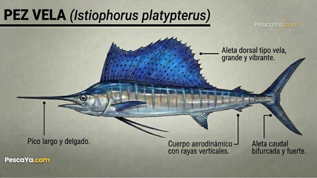 anatomia pez vela